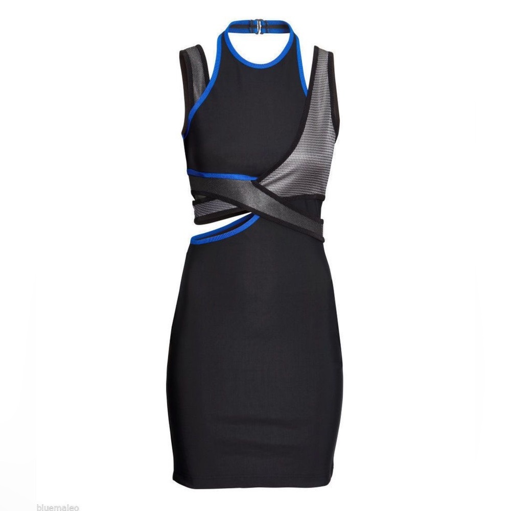 BNWT Alexander Wang X H&M Black and Blue Asymmetrical Dress